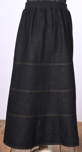 Tiered Denim Skirt Midi